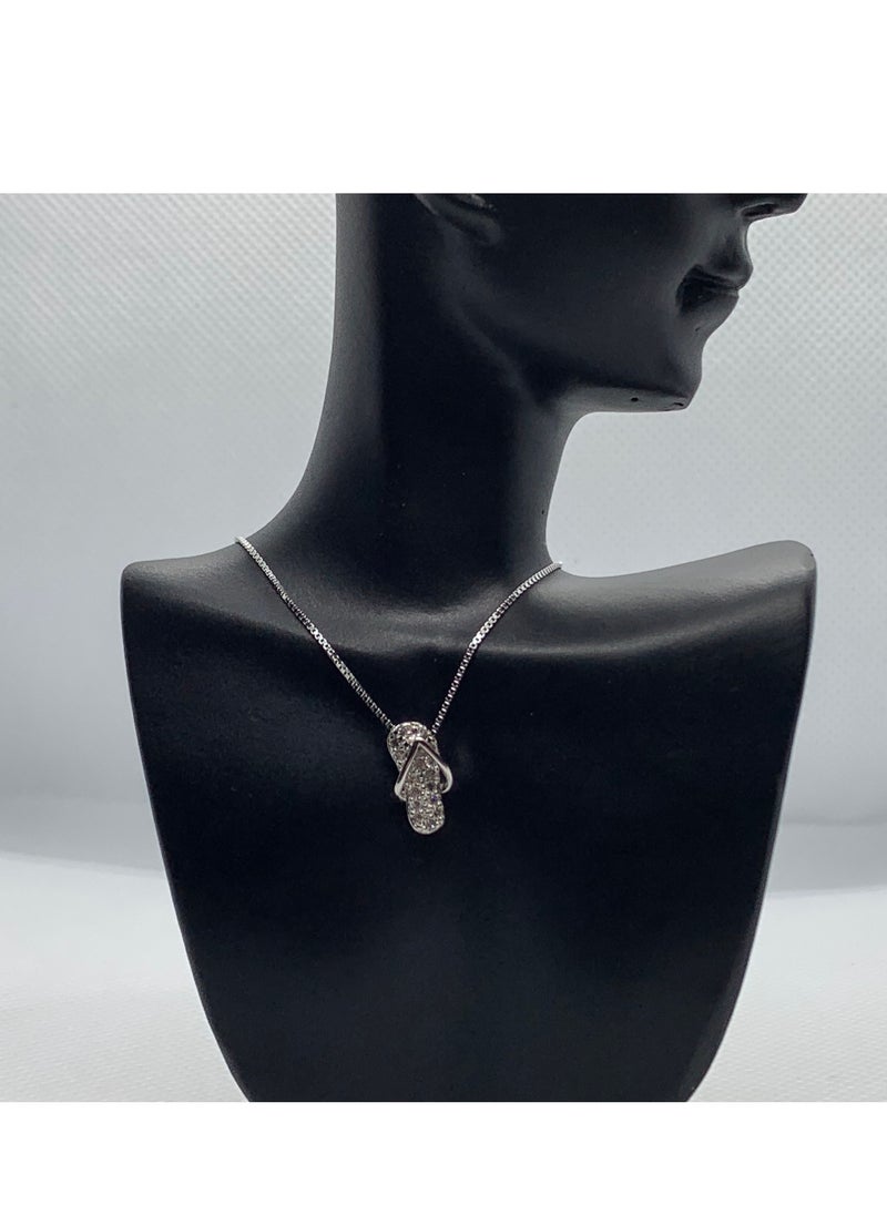 Story Of Candle - A Unique Silver women's necklace with a shoe-shaped pendant design - Image 1