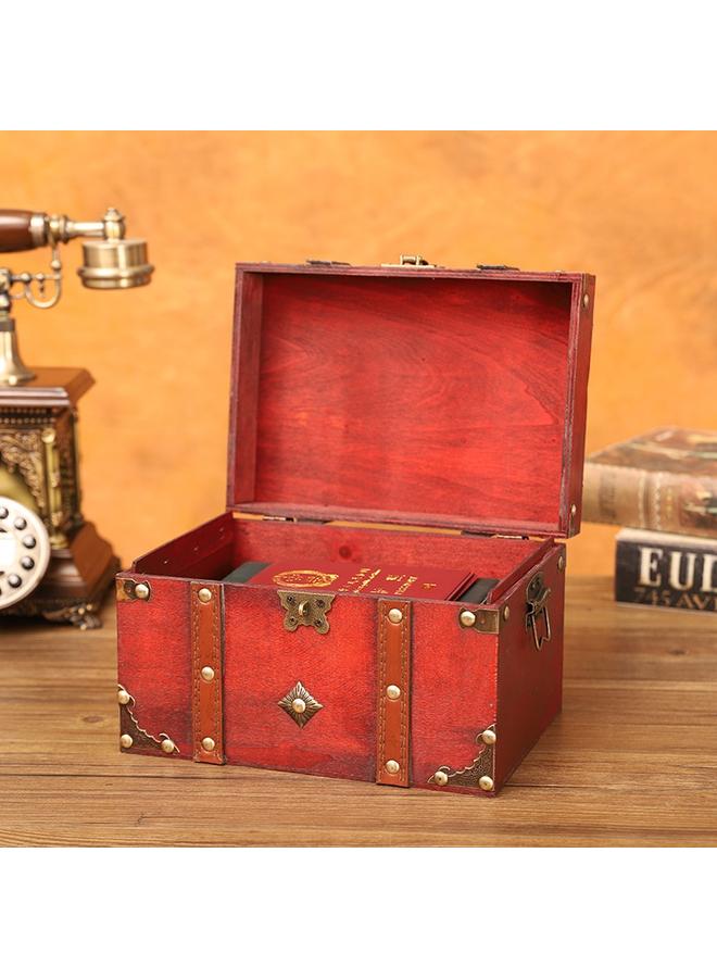 Bluejw European Style Retro Box Wooden Square Jewelry Box Wooden Retro Box Props Storage Crafts - Image 4