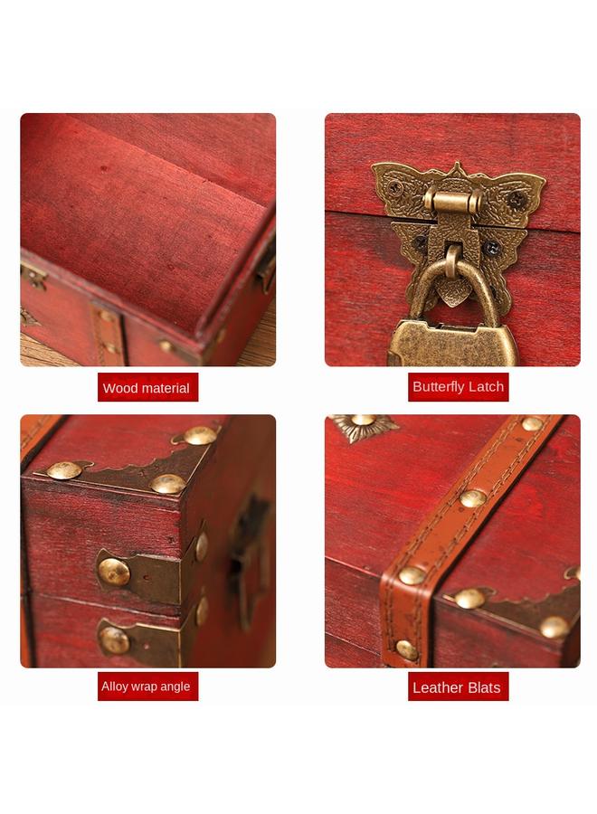 Bluejw European Style Retro Box Wooden Square Jewelry Box Wooden Retro Box Props Storage Crafts - Image 5