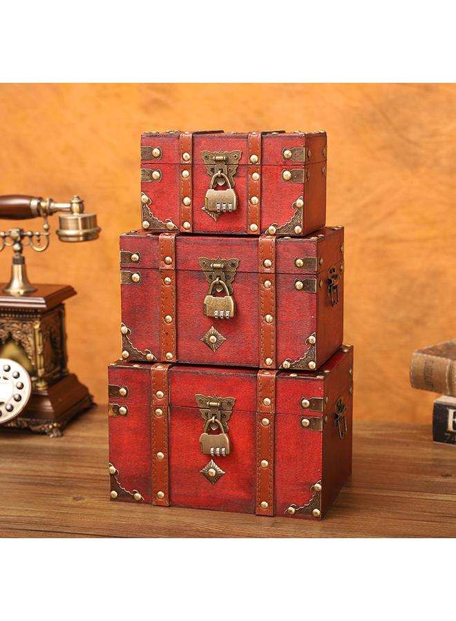 Bluejw European Style Retro Box Wooden Square Jewelry Box Wooden Retro Box Props Storage Crafts - Image 2