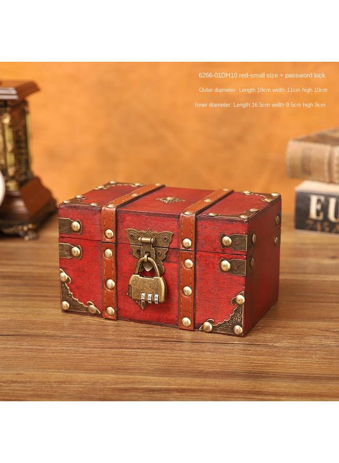 Bluejw European Style Retro Box Wooden Square Jewelry Box Wooden Retro Box Props Storage Crafts - Image 1