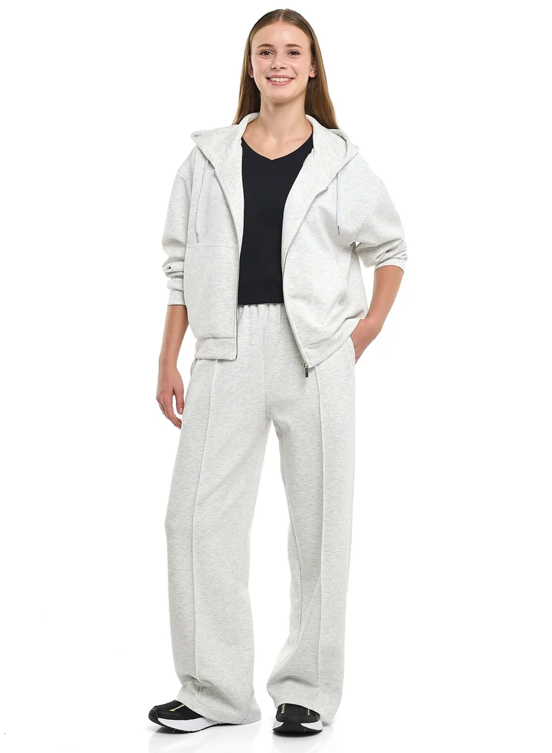 victor and jane 2 Piece Set-  Zip-Front Hoodie &amp; Wide-Leg Trousers Set