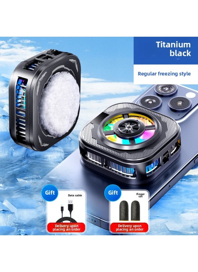 Generic - SL39 Icing Mobile Phone Radiator Semiconductor Refrigeration Digital Display Magnetic Attraction Game Live Cooling Artifact Mute-Color:Black Ice [regular Style] Magnetic Radiator - Image 1