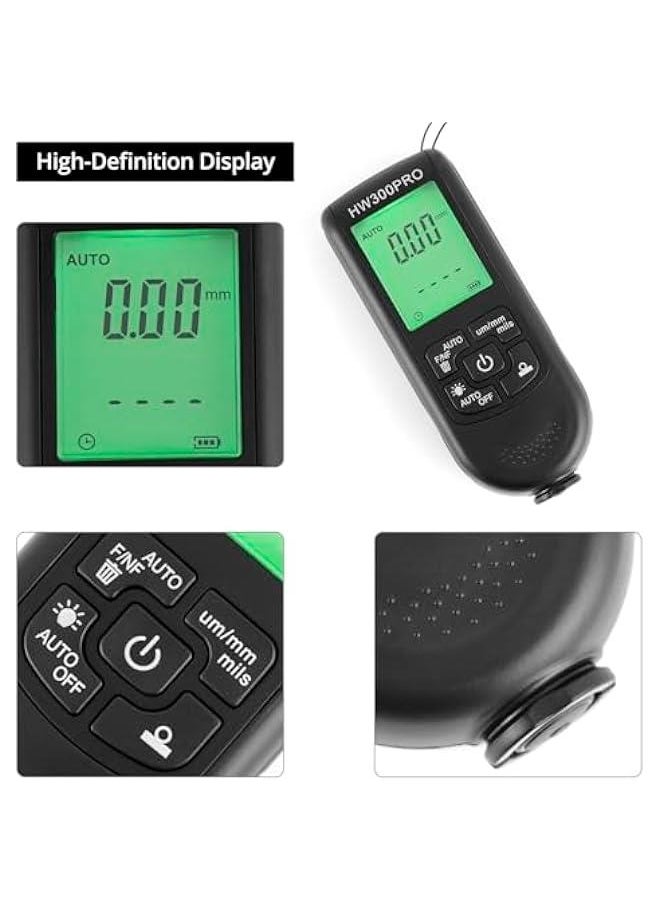 Arabest High-Precision Car Paint Thickness Gauge, 0-2000 µm Range, AUTO & Manual Modes, Multi-Unit Display  - Image 3