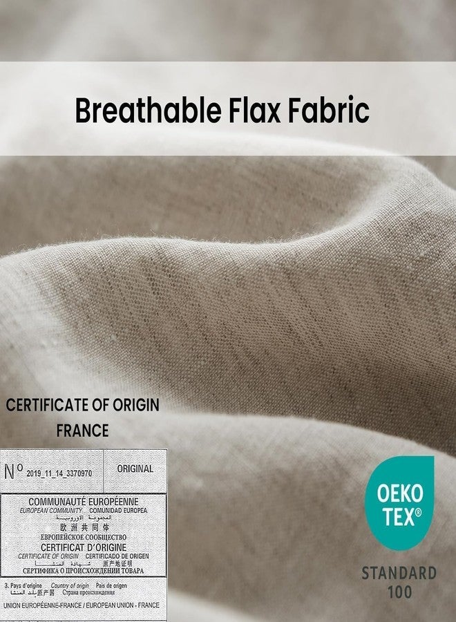 Simple&Opulence 100% Linen Euro Sham Covers with Ruffle, 26x26 Inch Pillow Covers Set of 2, Euro Pillow Shams for Bed Couch French Home Decor Luxury and Breathable Square Pillow Cases, Natural Linen - Image 5