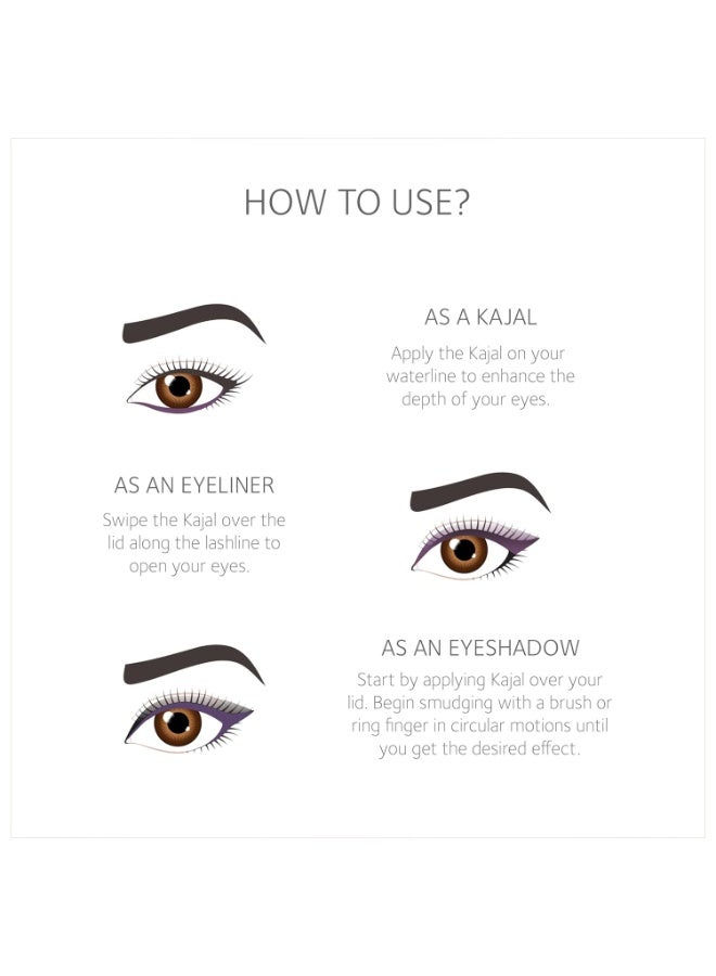 سول تري كحل SoulTree الأيورفيدي | كحل "فيوليت باينجاني" (Violet Bainganee) 012 | درجة اللون الأرجواني | مُعزز بـ 100% من السمن العضوي، وزيت اللوز، والكافور | يُهدئ العيون، ويمنحها شعوراً بالبرودة والتغذية | 3 غرام - Image 2