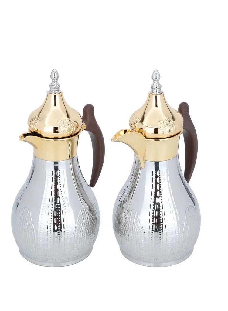 السيف غاليري طقم ترامس هيلة السيف غاليري، 1.2/1.2 لتر، قطعتين، يد خشبي، حافظة داخلية استيل، هيكل خارجي استيل - فضي - Image 2