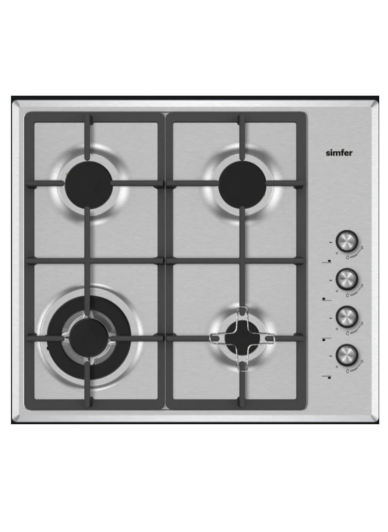 Simfer موقد مدمج، 60 سم، 4 شعلات غاز، SMF-H6400QGRLM-SMF02 