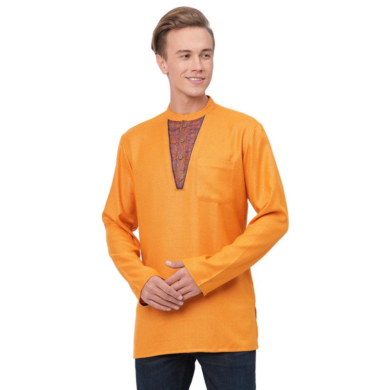 ARCHATTIRE Men’s Orange Polycotton Kurta for Men - Image 1