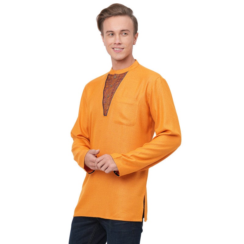 ARCHATTIRE Men’s Orange Polycotton Kurta for Men - Image 5