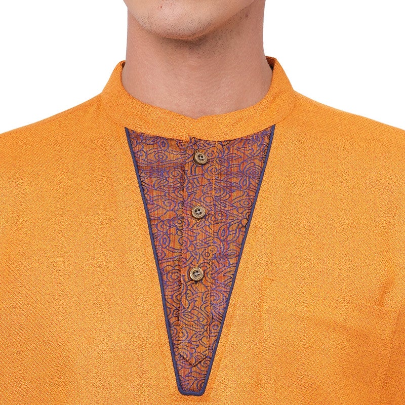 ARCHATTIRE Men’s Orange Polycotton Kurta for Men - Image 3