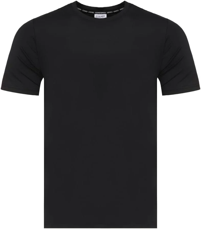 سيدرو Cedro Men's Regular Fit Crew Neck T-Shirt in Black