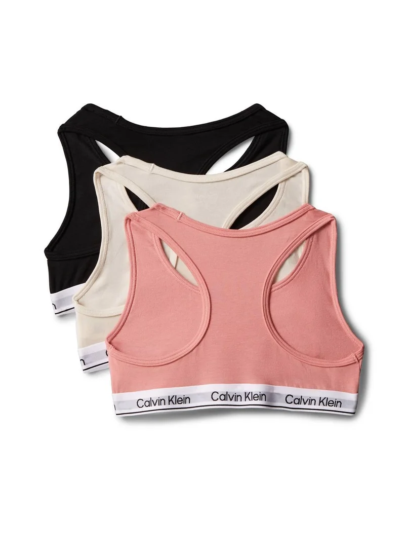 كالفن كلاين جينز مجموعة براليت للبنات من تشكيلة Icon Cotton Stretch من 3 قطع