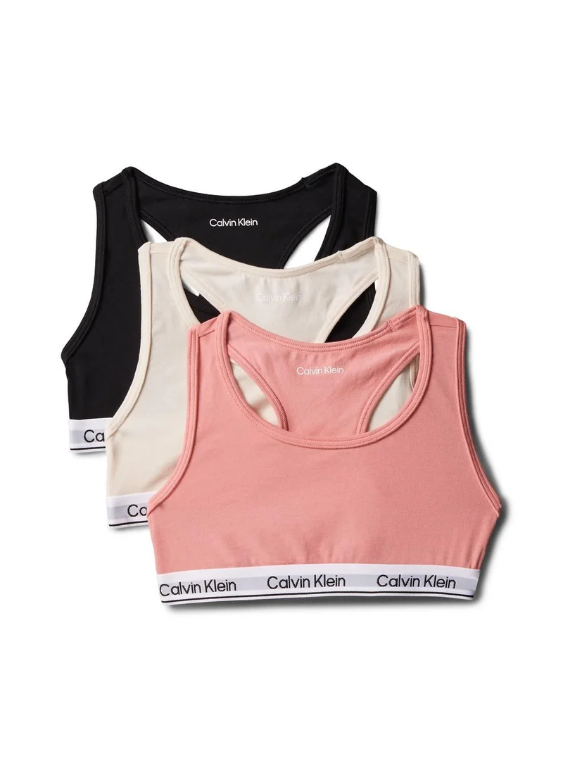 3 Pack Girls Bralettes - Icon Cotton Stretch