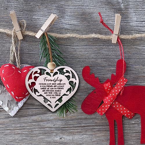FOKCBOCM Heart Hanging Ornament - Stainless Steel Friendship Gift for Women Friends - All Occasions - Image 5