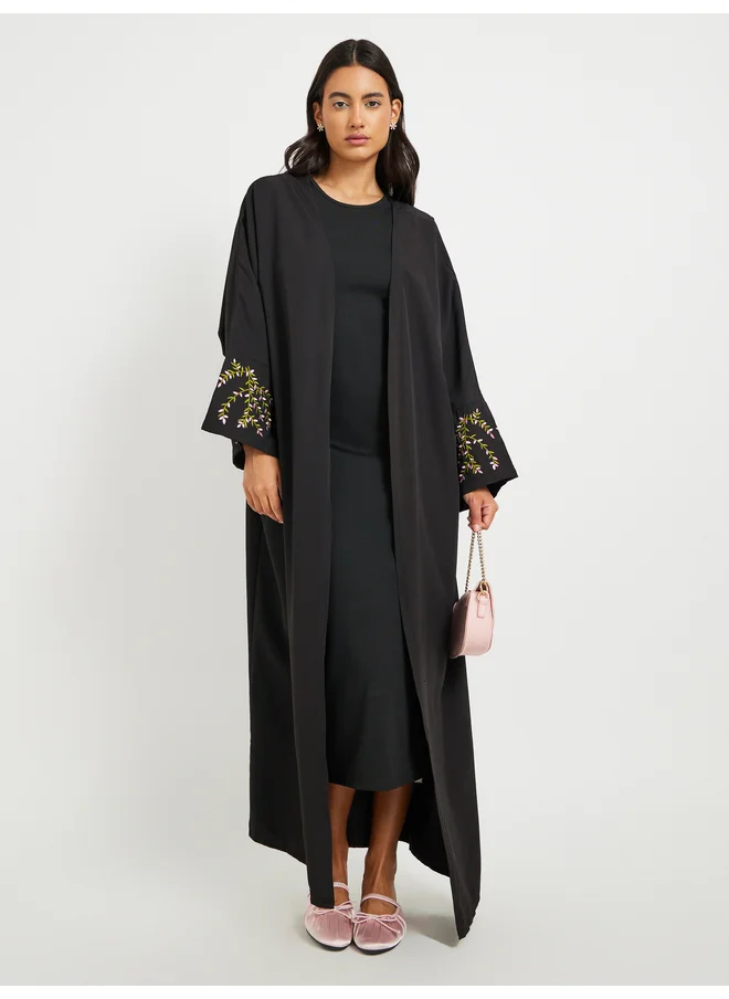 Take Two Take Two Embroidered Sleeve Hem A-Line Kimonos