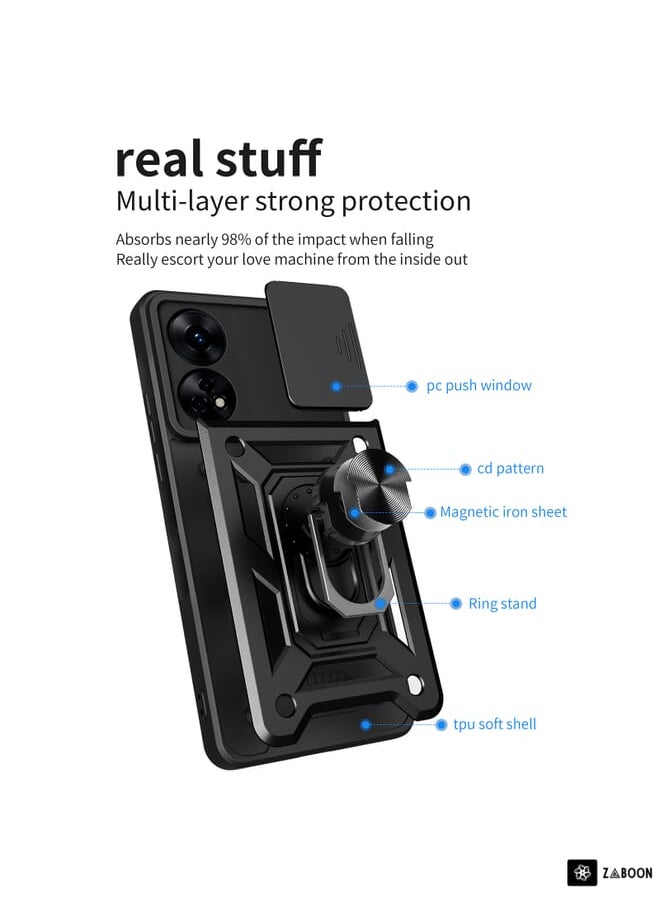 Green Tiger For OPPO Reno8 T 4G Sliding Camera Cover Design Phone Case(Rose Gold)  - Image 2