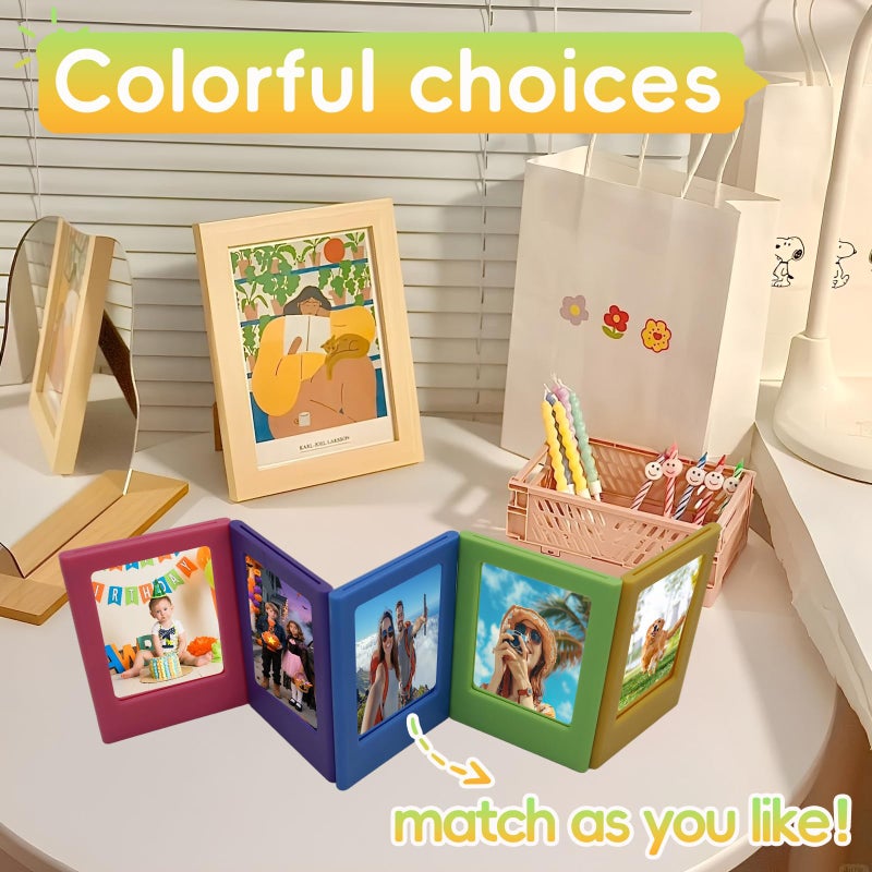 Adboros 40 Pack Magnetic Picture Frame 2x3 Picture Frame Bulk Mini Picture Frames Set For Fujifilm Instax Frame Cute Multiple Colorful Photo Frames for Refrigerator Wallet Size Picture Frames - Image 4