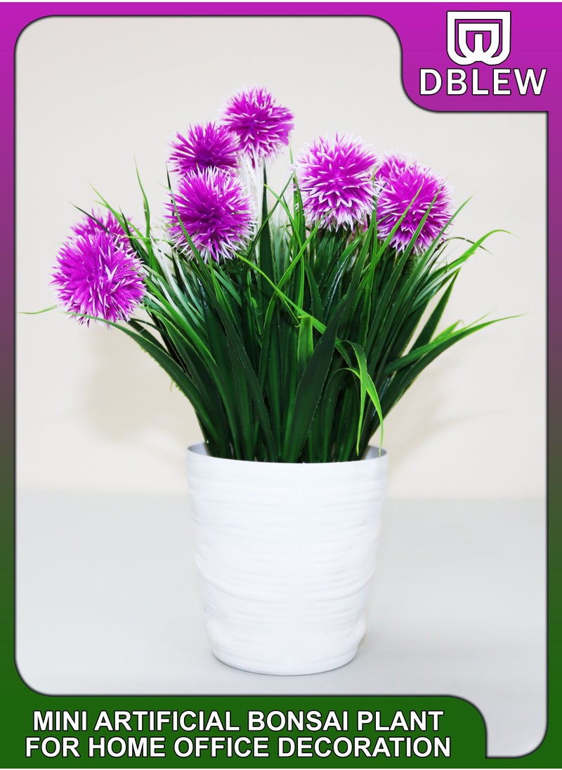 DBLEW Small Assorted Mini Plastic Potted Flowers Plant With Fake Green Leaves Bendable Branches For Garden Greenery Balcony Office Home Decorations Faux Tree  - Image 1
