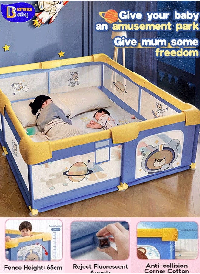 Berma Baby Large Toddler Stainless Steer Pipe Foldable, Safe Baby Playpen Playpen For Baby Indoor Play Fence With Balls Steel Frame Safety Playpen Barriers For Toddler  - Image 1