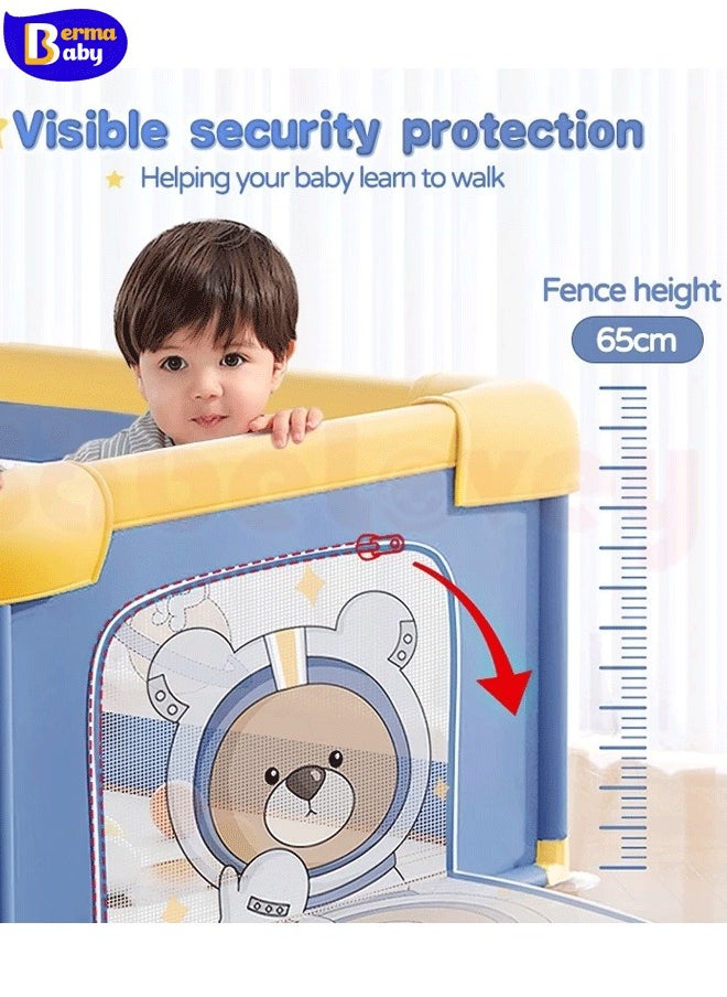 Berma Baby Large Toddler Stainless Steer Pipe Foldable, Safe Baby Playpen Playpen For Baby Indoor Play Fence With Balls Steel Frame Safety Playpen Barriers For Toddler  - Image 2