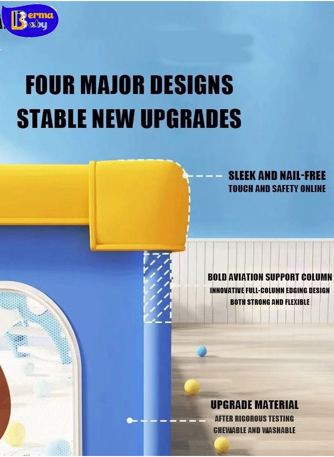 Berma Baby Large Toddler Stainless Steer Pipe Foldable, Safe Baby Playpen Playpen For Baby Indoor Play Fence With Balls Steel Frame Safety Playpen Barriers For Toddler  - Image 4