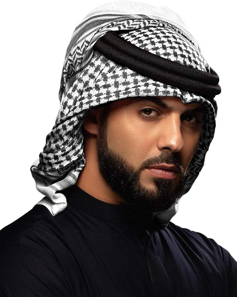 HOMELEX Keffiyeh Arab Head Scarf for Men Sheikh Muslim Turban Saudi Dubai Headwear - Image 1