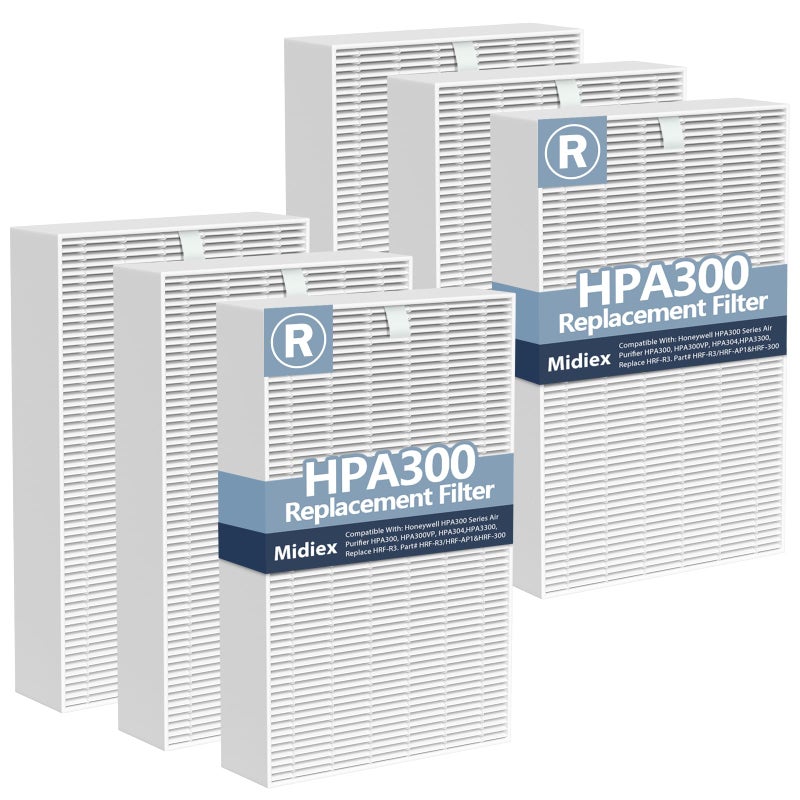 Midiex HPA300 Filter Replacement Compatible with Honeywell Air Purifier HPA300 HPA200 HPA100 and 5000 Series  Replace HRF-R3 HRF-R2 HRF-R1 6 Pack - Image 1