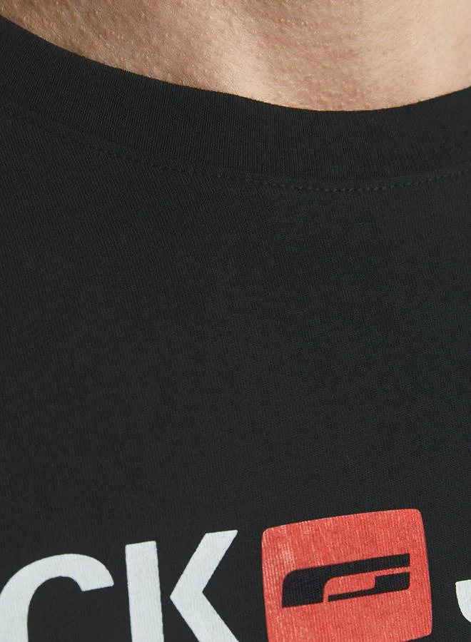 JACK & JONES Logo Print Crew Neck Regular Fit T-shirt