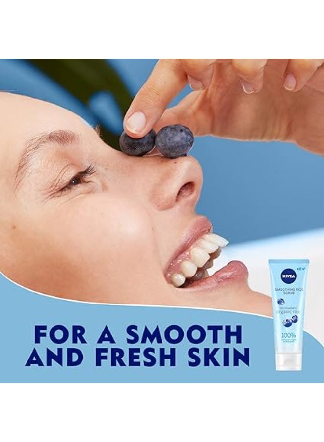 Nivea Face Smoothing Rice Scrub with Bio Blueberry 75ml - Image 4