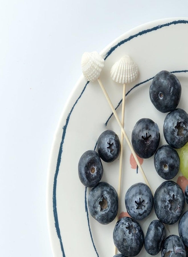 GSHLLO 100 Pcs Seashell Cocktail Picks Beach Party Food Sticks Tropical Conch Drink Toothpicks Holiday Appetizer Picks Summer Theme Cupcake Picks Luau Fruit Sticks Skewers Conch - Image 5