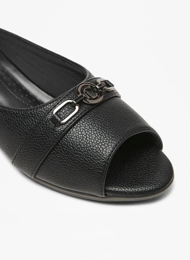 Le Confort Women's Solid Slip-On Mule Sandals with Wedge Heels