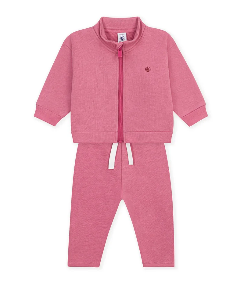 بيتي باتو Babies' Sweatshirt And Trousers Set In Plain Cotton