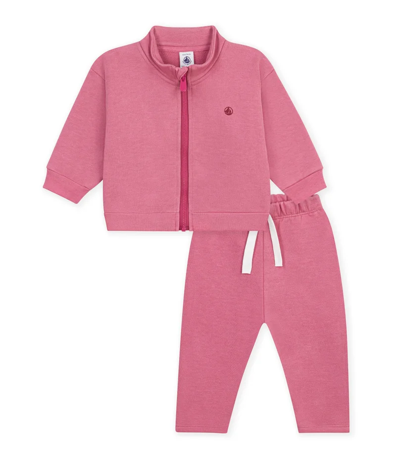 بيتي باتو Babies' Sweatshirt And Trousers Set In Plain Cotton