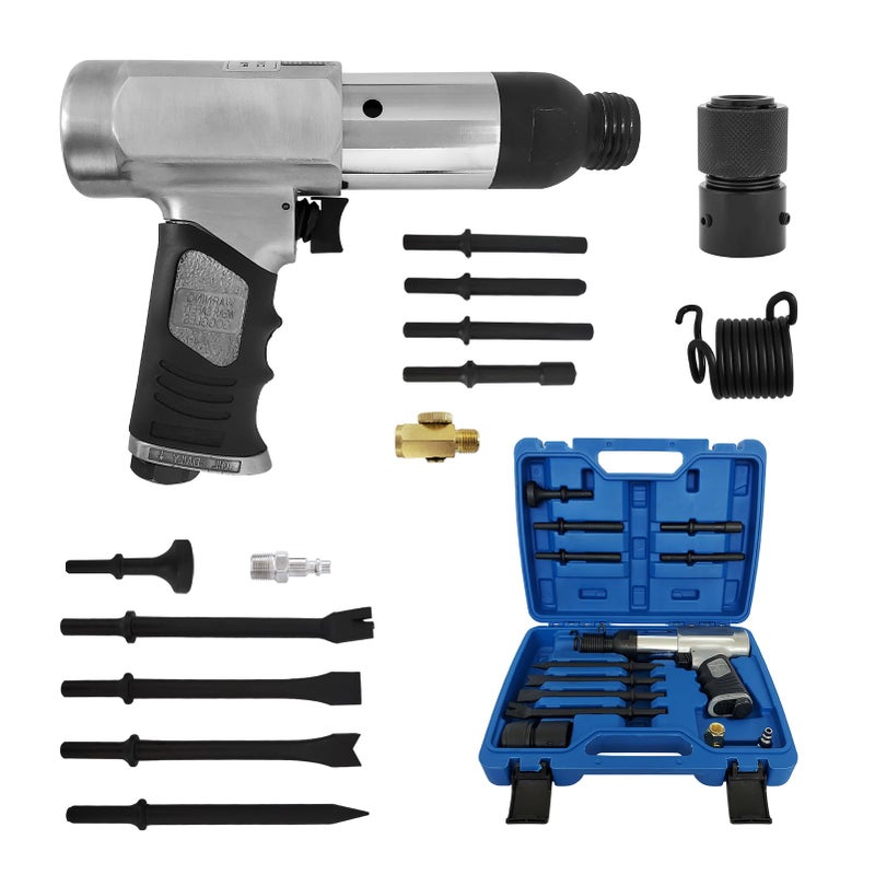 Csttler Air Hammer with 14-PCS Air Chisel ï¼ŒAir Chisel Hammer -Tapered Punche,Air Hammer Kit-Panel Cutter,Air Chisel Hammer-Flat Chisel,2500 BPM - Image 1