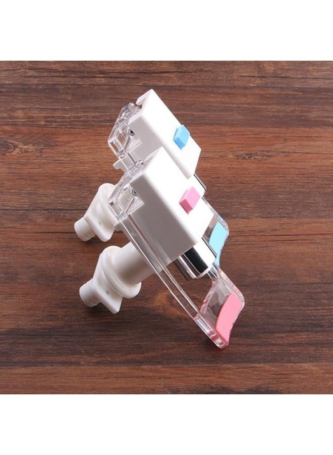 2 Pieces Water Dispenser Replacement Push Faucet With Two Water Valves And Child Safety Lock Cold And Hot Water Spigot Water Dispenser Tap  - Image 2