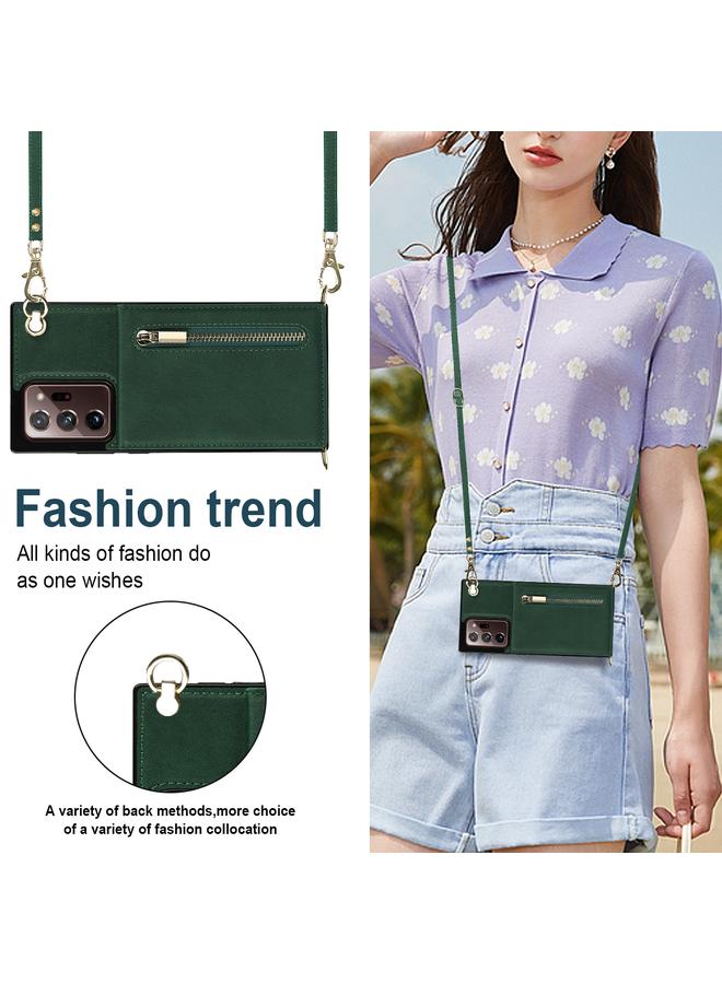 S-TOP Case For Samsung Galaxy Note20 Ultra Cross-body Zipper Square TPU+PU Back Cover Case with Holder & Card Slots & Wallet & Strap - Image 4