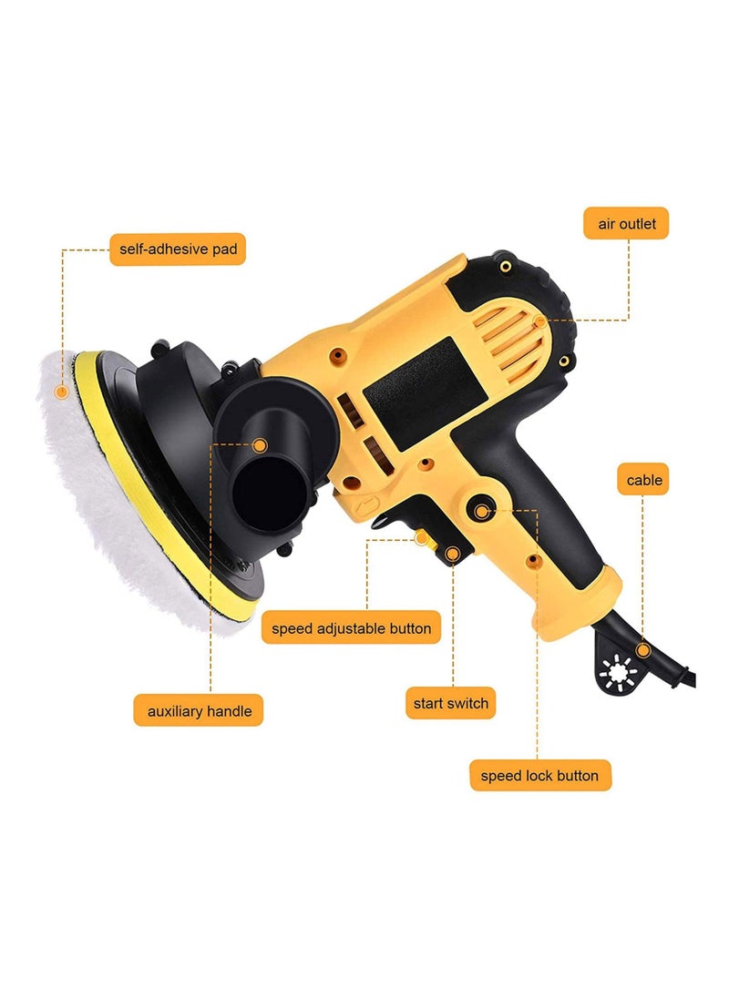 Buffer Polisher For Car Detailing Variable Speed Car Polisher,700W 5 Inch,Dual Action Random Orbital, Detachable Handle Car Waxing Cleaning Kit For Polishing Cars, Furniture, Floors, Stones