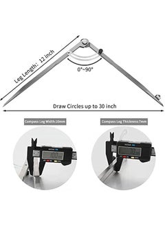 Generic 20 inch Compass for Woodworking, Compass for Geometry, Precision Woodworking Compass with Wing Divider and Pencil Holder, Large Compass for Geometry, Woodworking Compass, Drafting, Drawing Compass  - Image 4