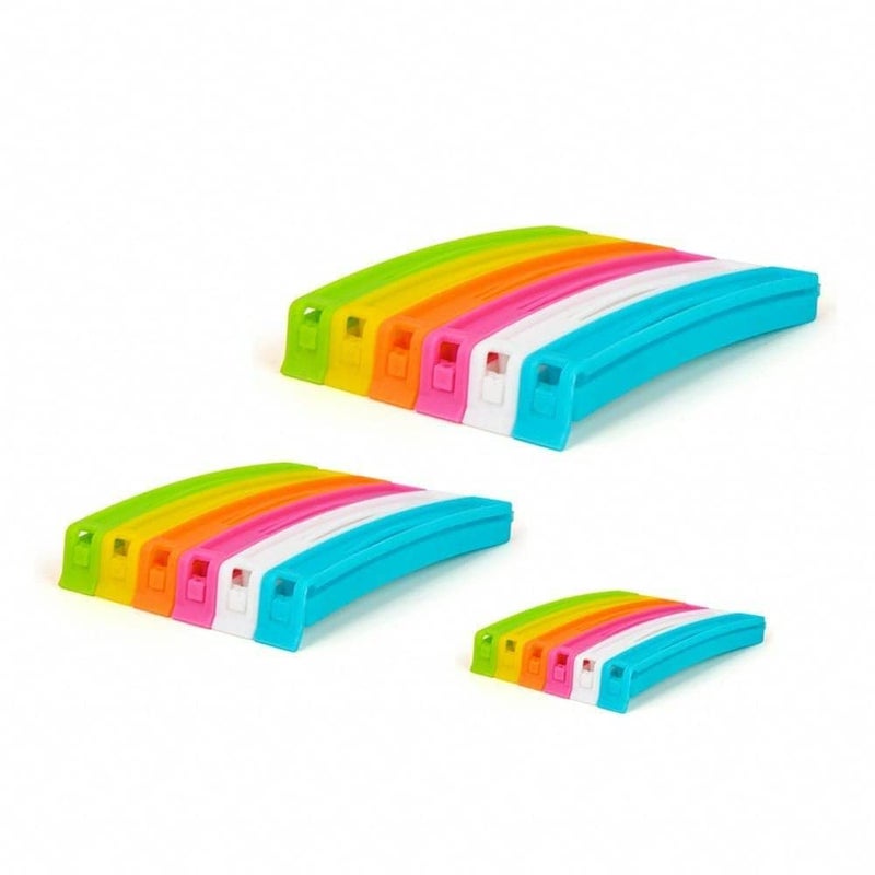 Tosaa 18 Pcs - 3 Different Size Plastic Food Snack Bag Pouch Clip Sealer Large,Medium,Small Plastic Snack Seal Sealing Bag Clips Vacuum Sealer (Multicolor) - Image 5