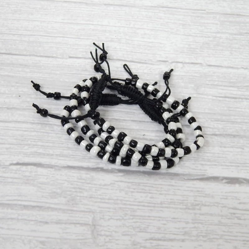 S, S Store Black and White Nazariya for Baby Girls and Baby Boys 2 Pair - Adjustable Size Cotton Thread Black Evil Eye Nazar Bracelet for Hands and Foot for New Born Babies - Image 3