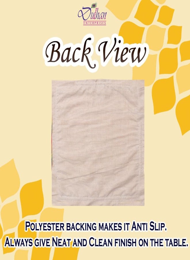 Dulhan Divine Pooja Cloth for Mandir |Pack of 2|Small Size Puja Aasan,12x12 Inch,Golden Yellow Velvet Altar Cloth for Puja Table,Chowki,Puja Cloth for God Idol Sitting|Mandir Ka Kapda for Baithak Mat - Image 5