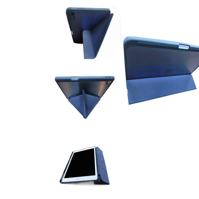 DGG Blue Transparent Clear Back iPad Case for iPad Mini with Pencil Holder - Image 2