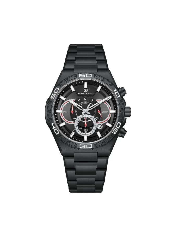 Kenneth Scott Men's Chronograph  Black  Dial Watch - K26101-BBBB