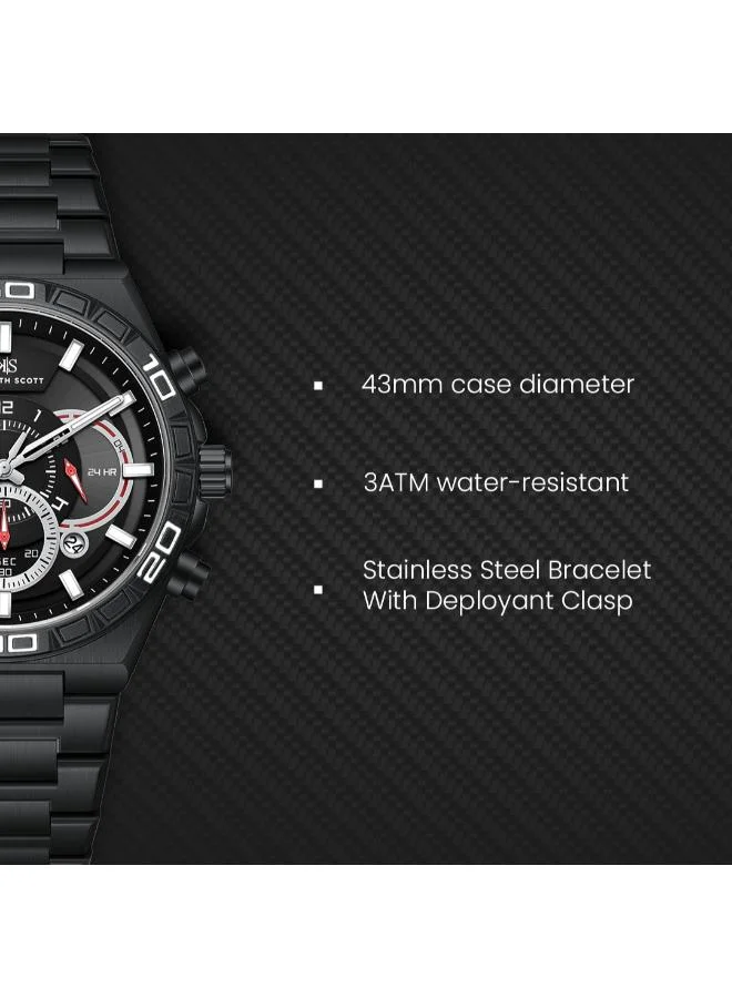 Kenneth Scott  Kenneth Scott Men's Chronograph  Black  Dial Watch - K26101-BBBB for Men | Best Price UAE