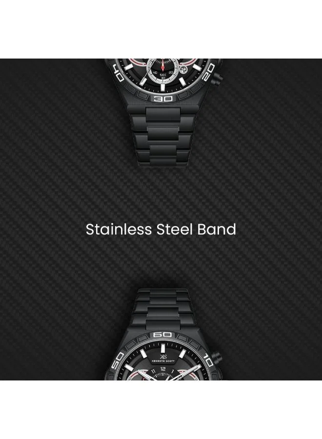 Kenneth Scott  Kenneth Scott Men's Chronograph  Black  Dial Watch - K26101-BBBB for Men | Best Price UAE
