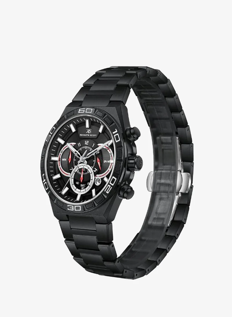 كينيث سكوت Kenneth Scott Men's Chronograph  Black  Dial Watch - K26101-BBBB