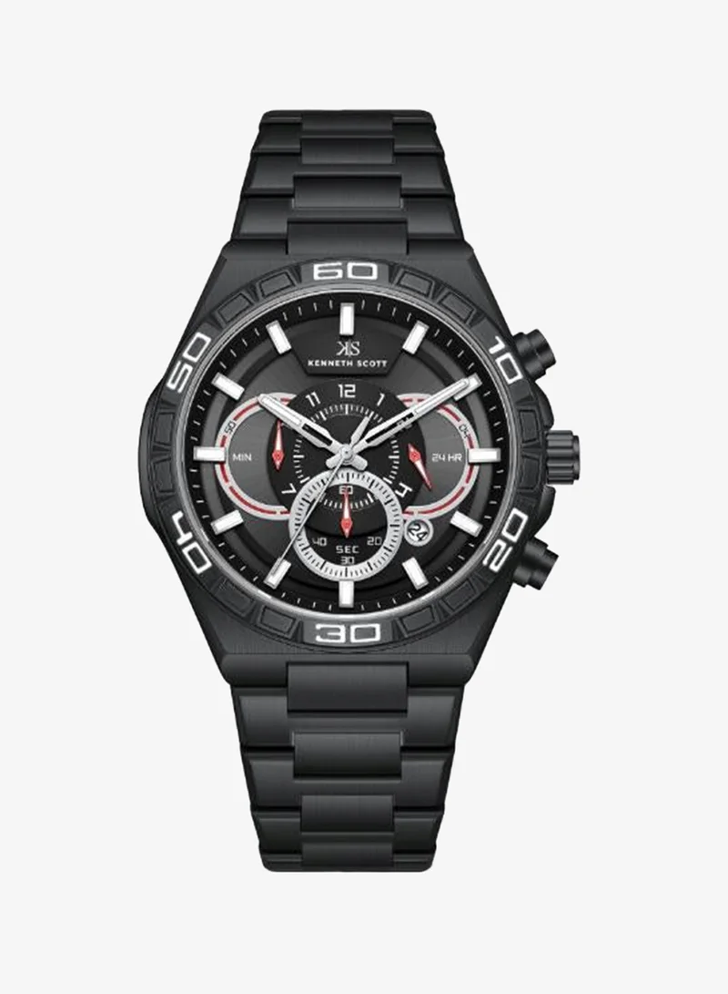 كينيث سكوت Kenneth Scott Men's Chronograph  Black  Dial Watch - K26101-BBBB