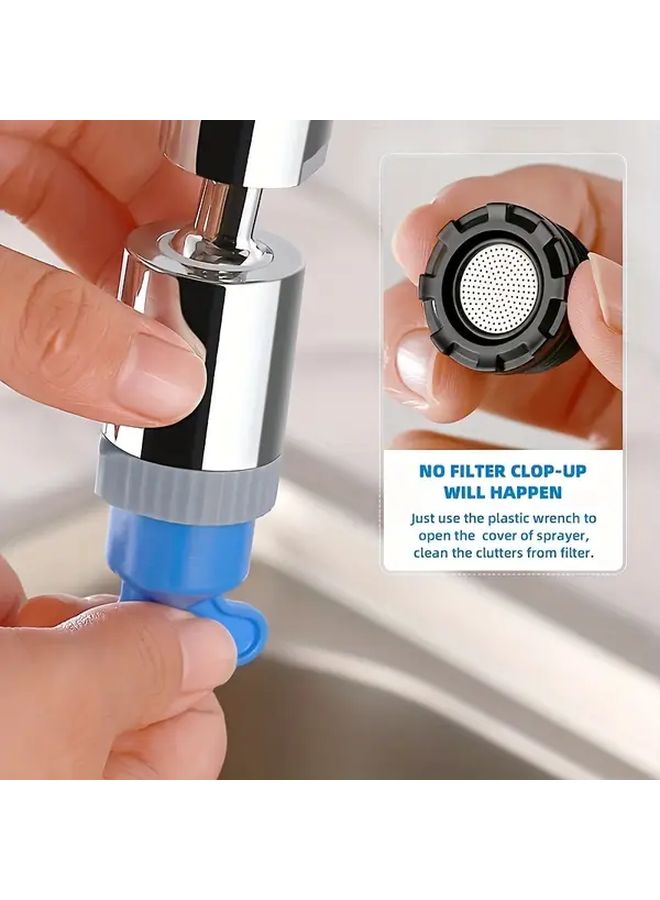 360 Degree Wide Angle Swivel Kitchen Sink Faucet Aerator 3 Function Spout Chrome Finish - Image 5