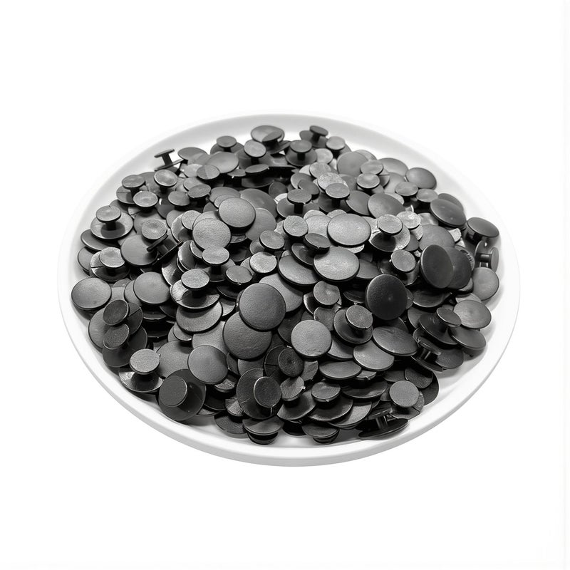 No Loose No Fall No Break No Fade Shoe Charm Rivet Black 10mm Face 8mm Shank 3.6mm Height - Image 1